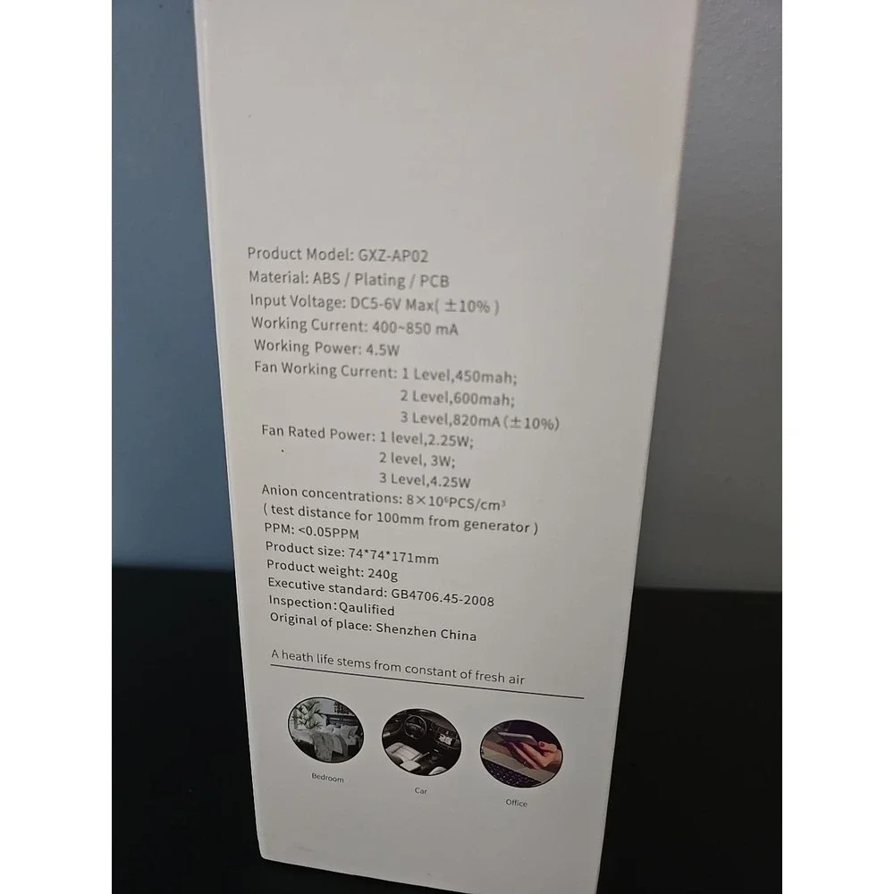 Mini Air Purifier GXZ-AP02 Home Car Negative Ion Portable Desktop‎ USB Corded